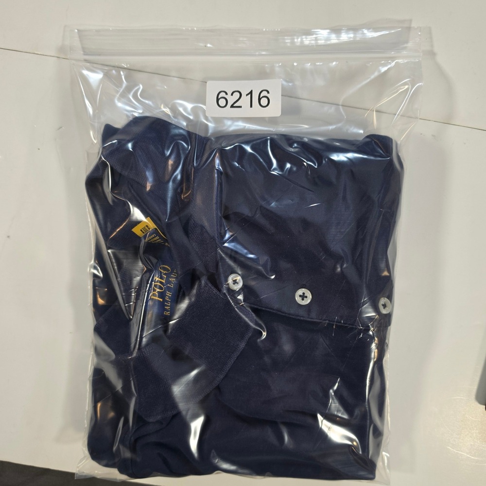 Polo Ralph Lauren Shirt Mens 2XLT Navy Blue Vertical Textured Knit Polo Tall - Picture 8 of 8
